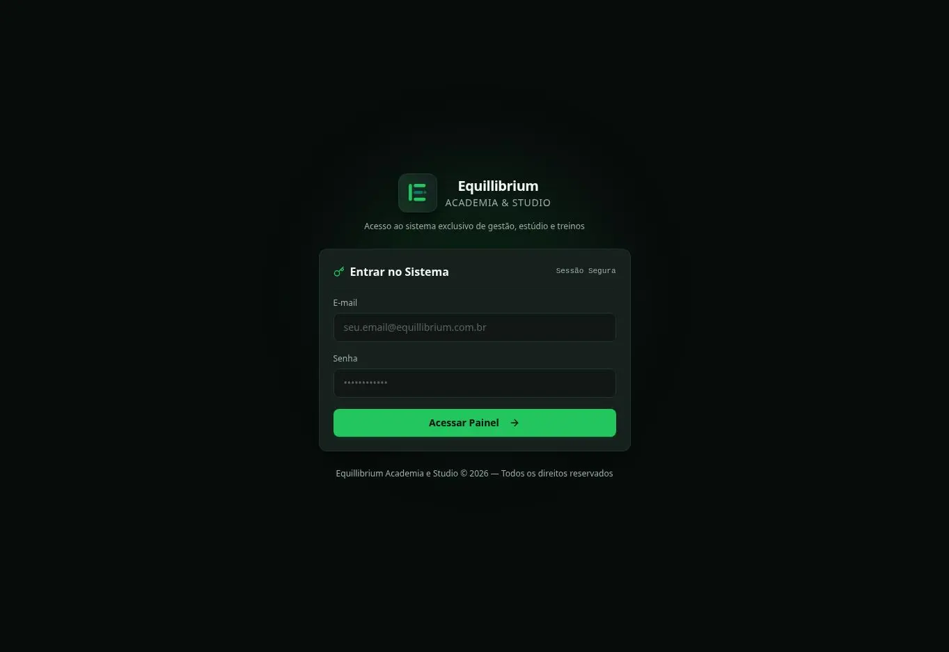 Interface do sistema Vexor Gym para gestão de alunos e treinos